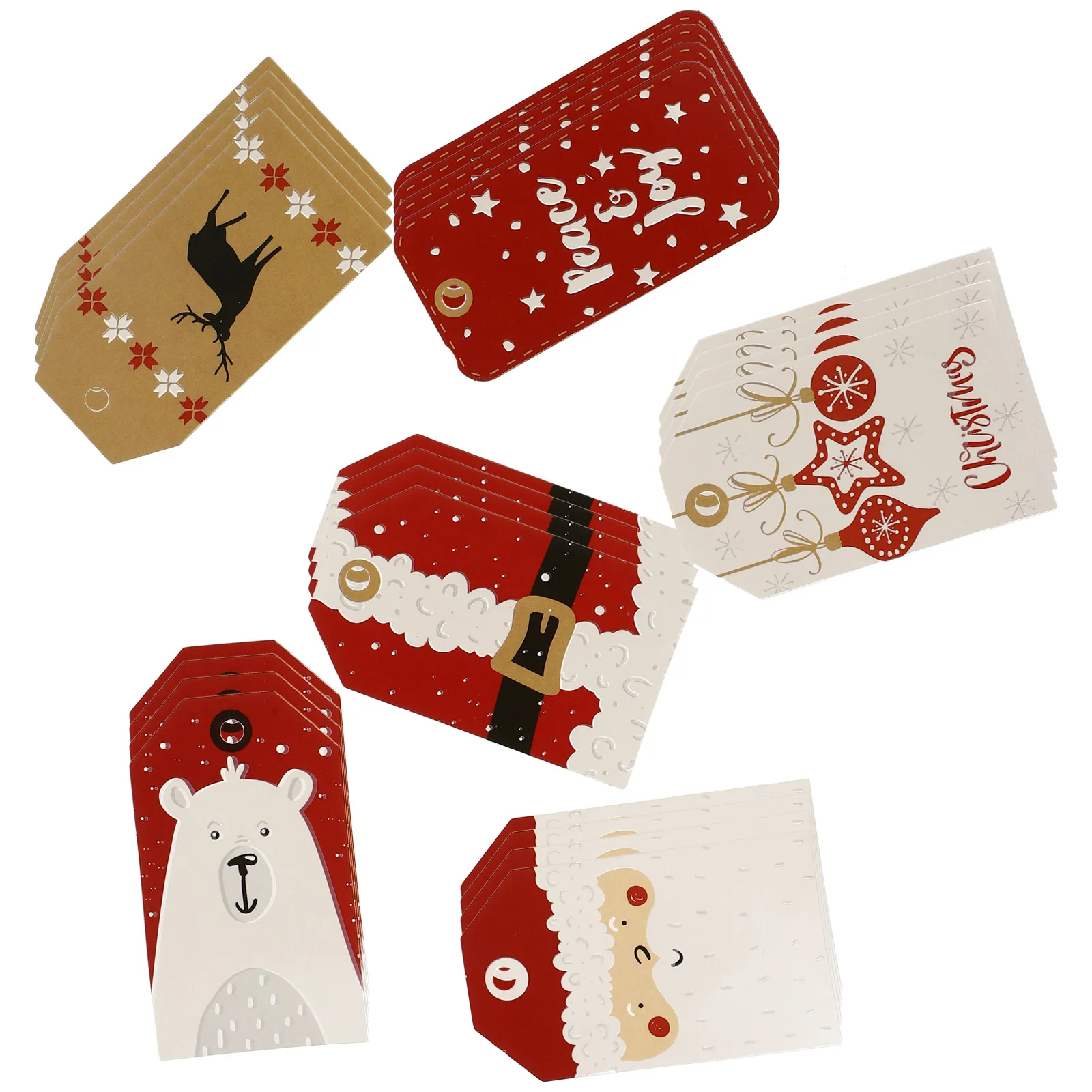 

24pcs Christmas Tree Decoration Cards Hanging Tags Xmas Supplies Paper Tag Ornament Holiday Pendant