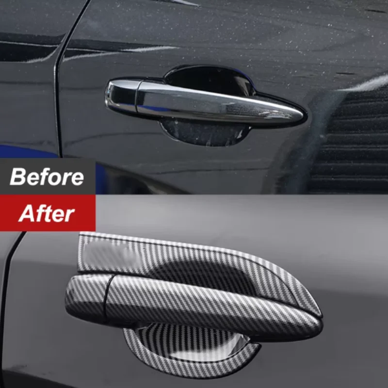 Dla Nissan Pathfinder 2024 Samochodowe akcesoria zewnętrzne ABS Włókno węglowe Boczna osłona klamki Drzwi Miska Obudowa Naklejki wykończeniowe