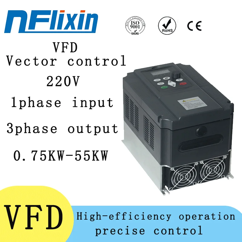 

1HP~50HP VFD Inverter 220V AC Motor Controller with RS-485 Communication