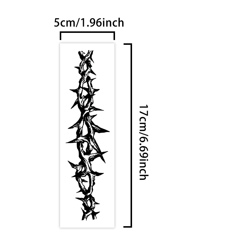 1Pc Thorn ArmBand Waterproof Temporary Tattoo Stickers, Long-lasting Waterproof for One to Two Weeks, Suitable for Arm, Leg.