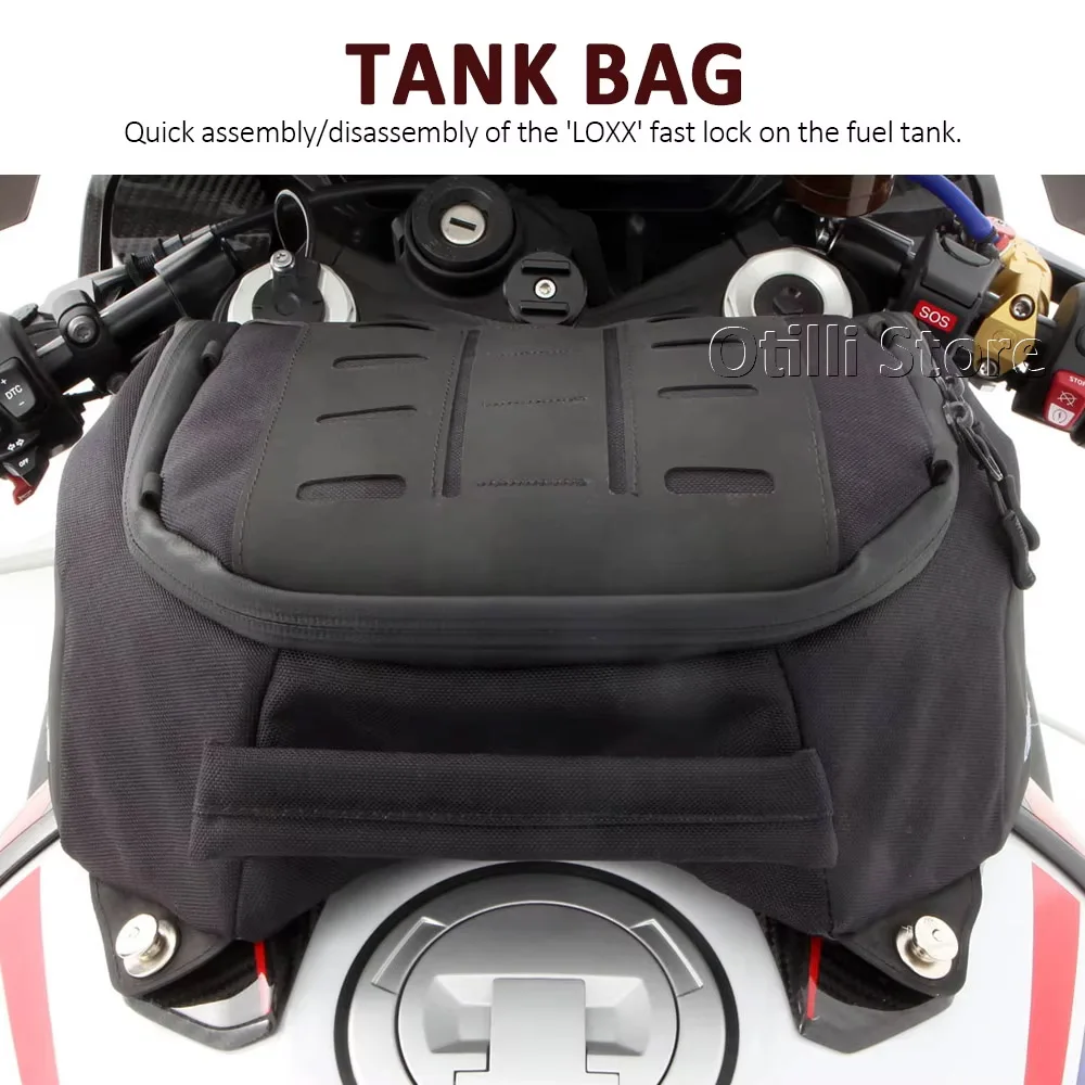 Motorcycle Fuel Tank Bag For BMW S1000RR S1000 RR 2019-2025 LOXX Quick Lock Waterproof Luggage Storage Sport Bag Black