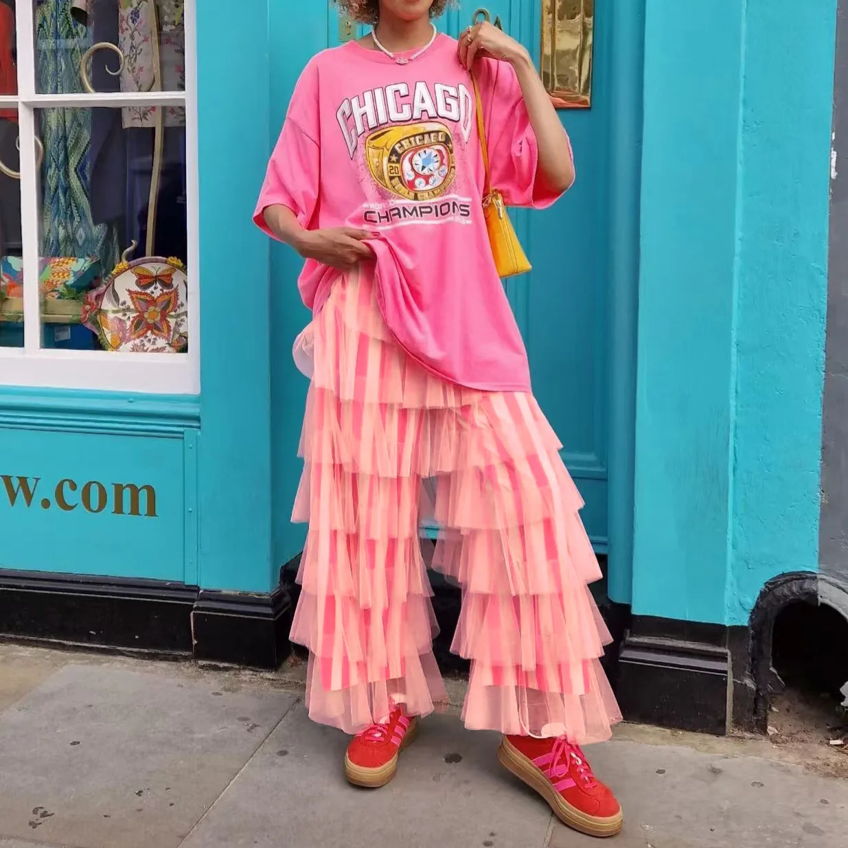 

High Waist Stripes Wide Leg Pants Autumn Chic Mesh Splicing Long Pant Fashion Ladies Straight Holiday Street Trousers Trend