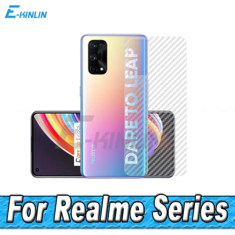 3D Carbon Fiber Rear Screen Protector For Realme X50m X50 X2 X3 X7 Pro Max Super Zoom Back Cover Protective Guard Film Not Glass