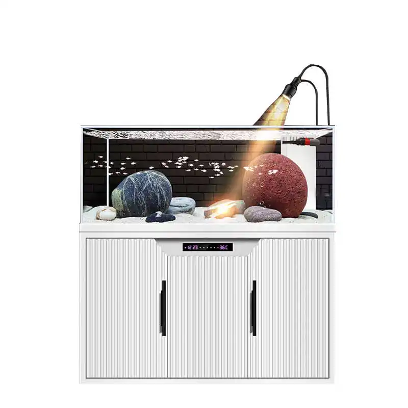 

Поточный аквариум для гостиной, бытовой, средний и большой, офисный, ландшафтный дизайн, водные растения, аквариум, боковой перелив, нижний фильтр