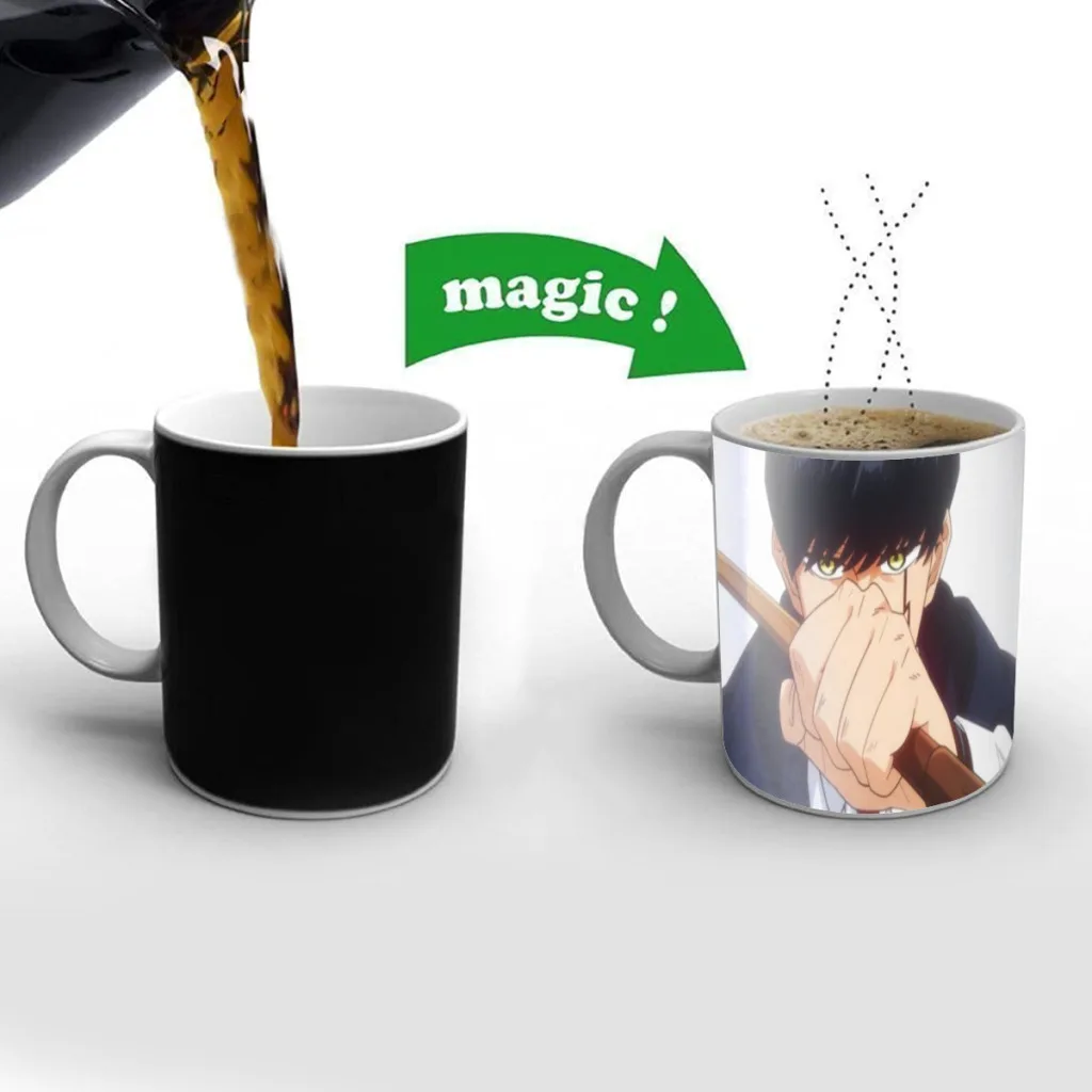 Anime Mashle Magic and Muscles Coffee Mugs Creativ Color Changing Milk Tea Cup Ceramic Magic Heat Sensitive Mug Gifts