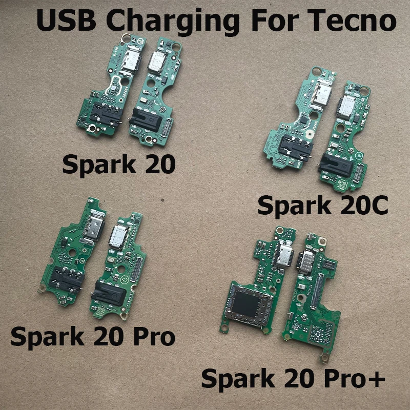 New For Tecno Spark 20 20C 20 Pro Plus Pro+ Fast USB Charging Dock Board Jack Plug PCB Charger Port Connector Flex Cable