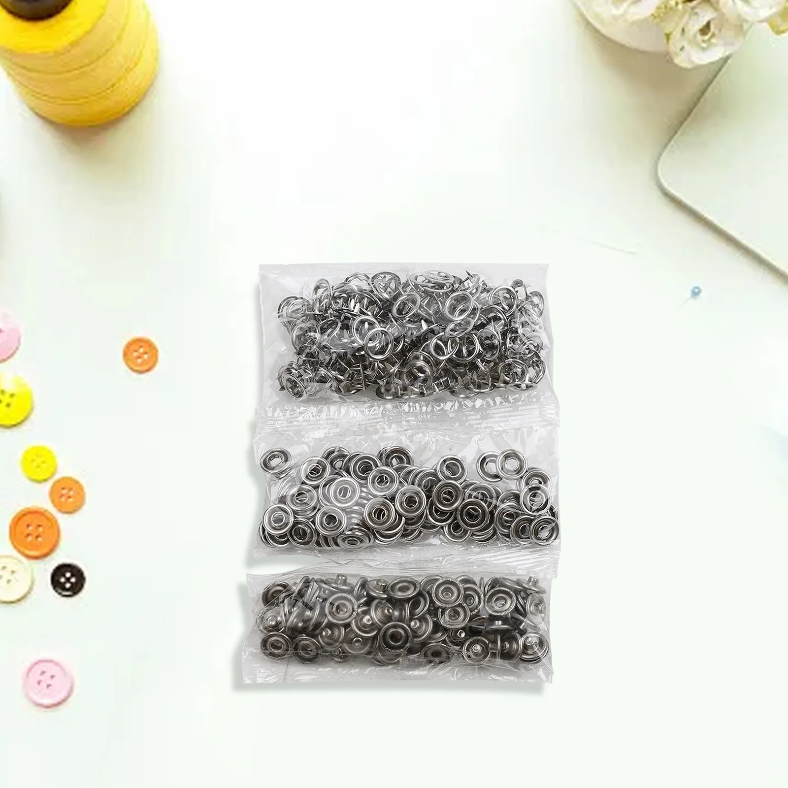 Nuevo práctico botón de costura ojal 9,5mm de diámetro para bricolaje hecho a mano para instalar ropa Metal para camisas mochilas sombreros