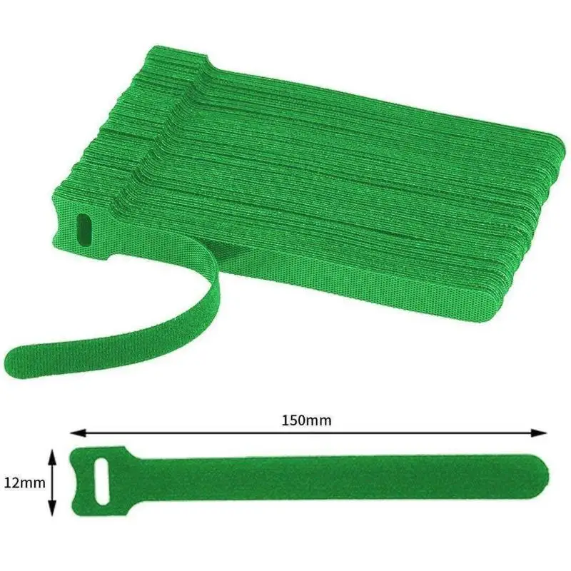 NEW SALE 50/100Pcs Gardening Applications Reusable Adjustable Non-Slip Nylon Plant Ties With Hook And Loop Fasteners