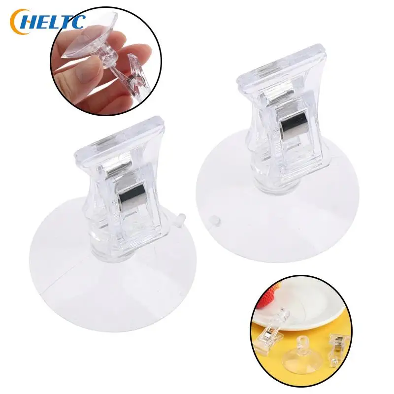 1pc Clear Plastic Suction Cup Clip Advertising Clip Transparent Suction Cup Hook Clear Plastic Sucker Pads Clamp For Window Tool