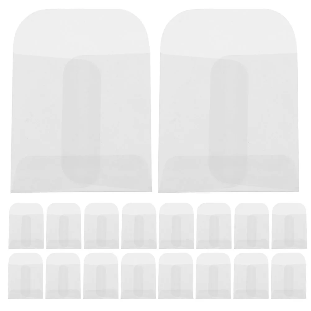 

50 Pcs Paper Bags Clear Card Sleeves for Jewelry Earrings Storage Bulk Ring Storage Pouches Pack Photo ganizers