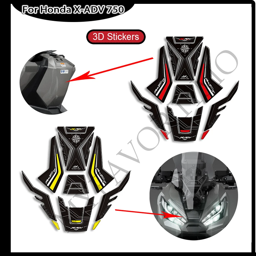 

Комплект накладок на бак мотоцикла, колено, крыло, корпус, лобовое стекло, набор наклеек, защита для Honda X-ADV XADV X ADV 750 2021-2024