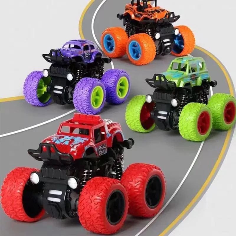 

Monster Truck Push and Go Friction Powered Car Toys Double-Directions Inertia Pull Back Vehicle Set Birthday Party Gift for Kids