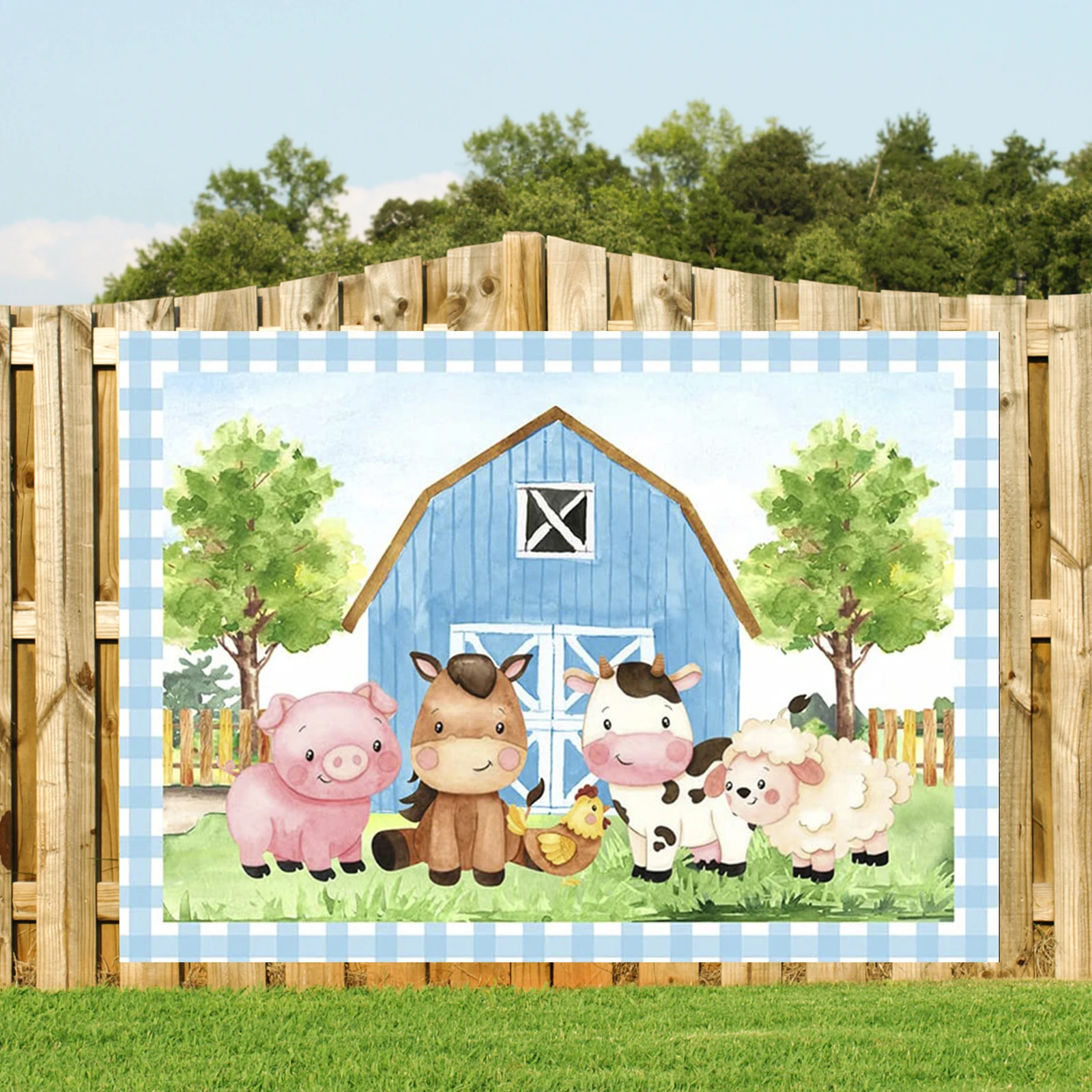 Cartoon Farm Animal Theme Photography Background Birthday Party Decoration Baby Bath Photography Studio Photo Studio Props