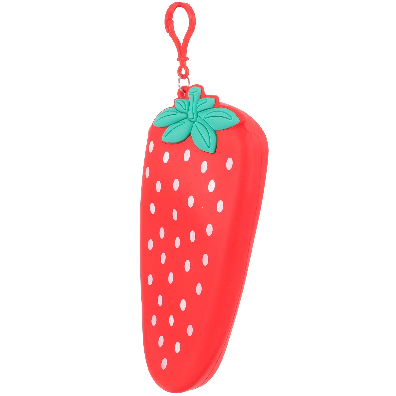 Silicone Strawberry Pencil Case Large Capacity Zipper Stationery Bag Cute Pouch Travel Storage Premium Material Smooth