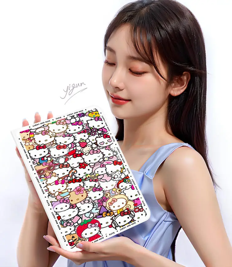 حافظة هالو كيتي لهاتف سامسونج جالاكسي تاب S8 S9 S10 S11 Plus FE 11in 12.4in 13.1in غطاء لوحي A9 A7LITE 8.7in حافظة واقية