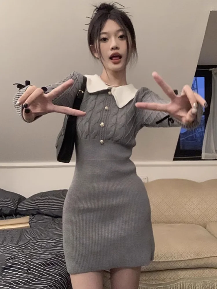 Suéter de punto con cuello de muñeca para mujer, estilo casual, con botones, suave, para invierno, tipo abrigo envolvente, talla M