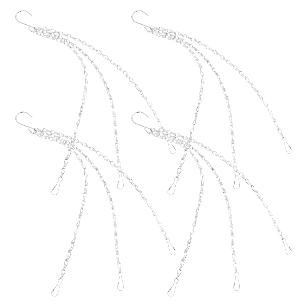 

4PCS Flower Pot Hanging Chain Sturdy Triple Chain Structure Durable Metal Hanging Basket Chains Planter Hangers Rust Resistant