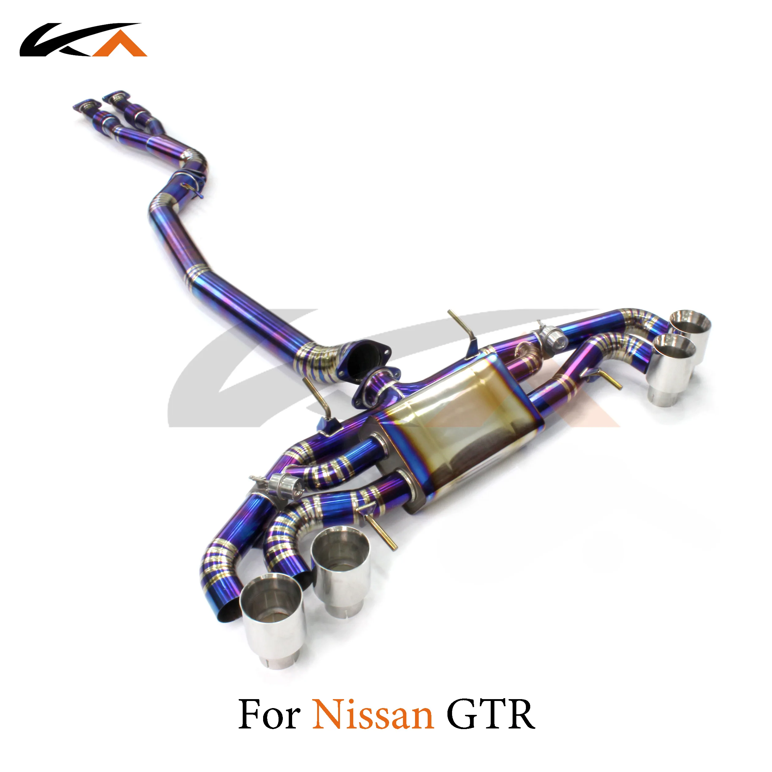 KA Tuning exhaust system parts titanium alloy catback for Nissan GTR rear section performance muffler valve