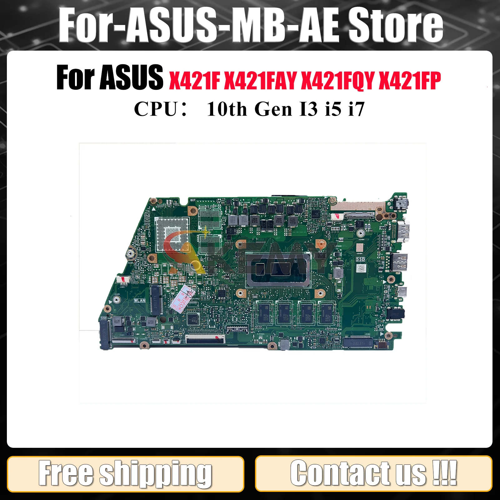 

X421FA Материнская плата для ноутбука ASUS X421FPY I421F X421FL X421FP X421F S5600F X421FAY V4050F X421FQY Материнская плата 10-го поколения I3 i5 i7