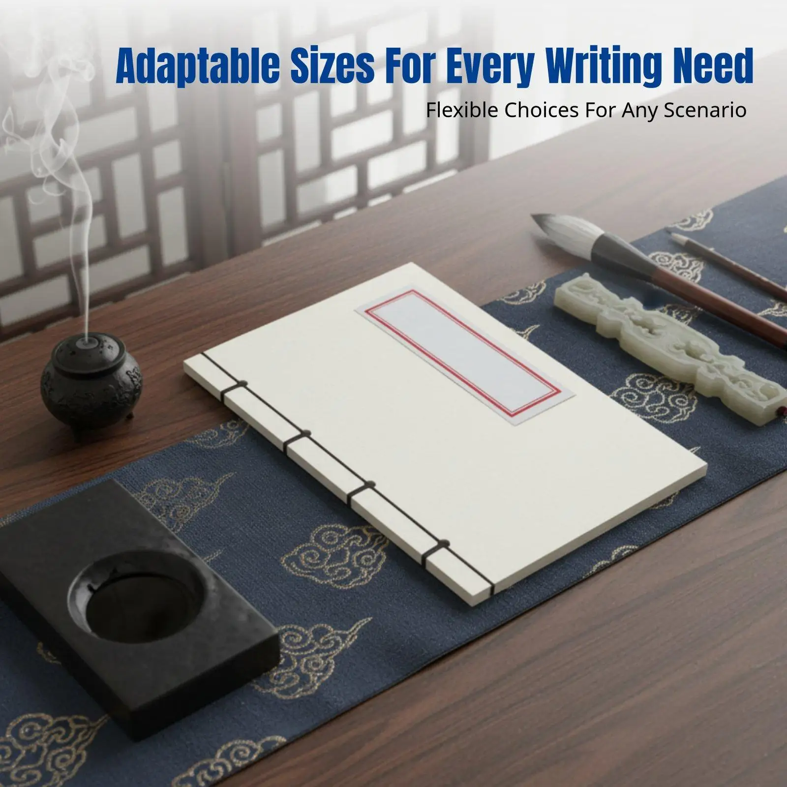 Retro Thread Bound Paper Notebook, Eight Vertical Lines, Calligraphy Practice,