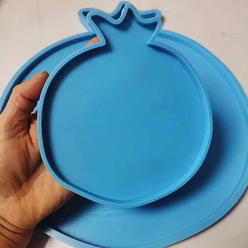 B*1PC Blue Pomegranate Geode Epoxy Resin Mold Handmade Cup Mat Mug Pad Silicone Mould DIY Crafts Mold view 2