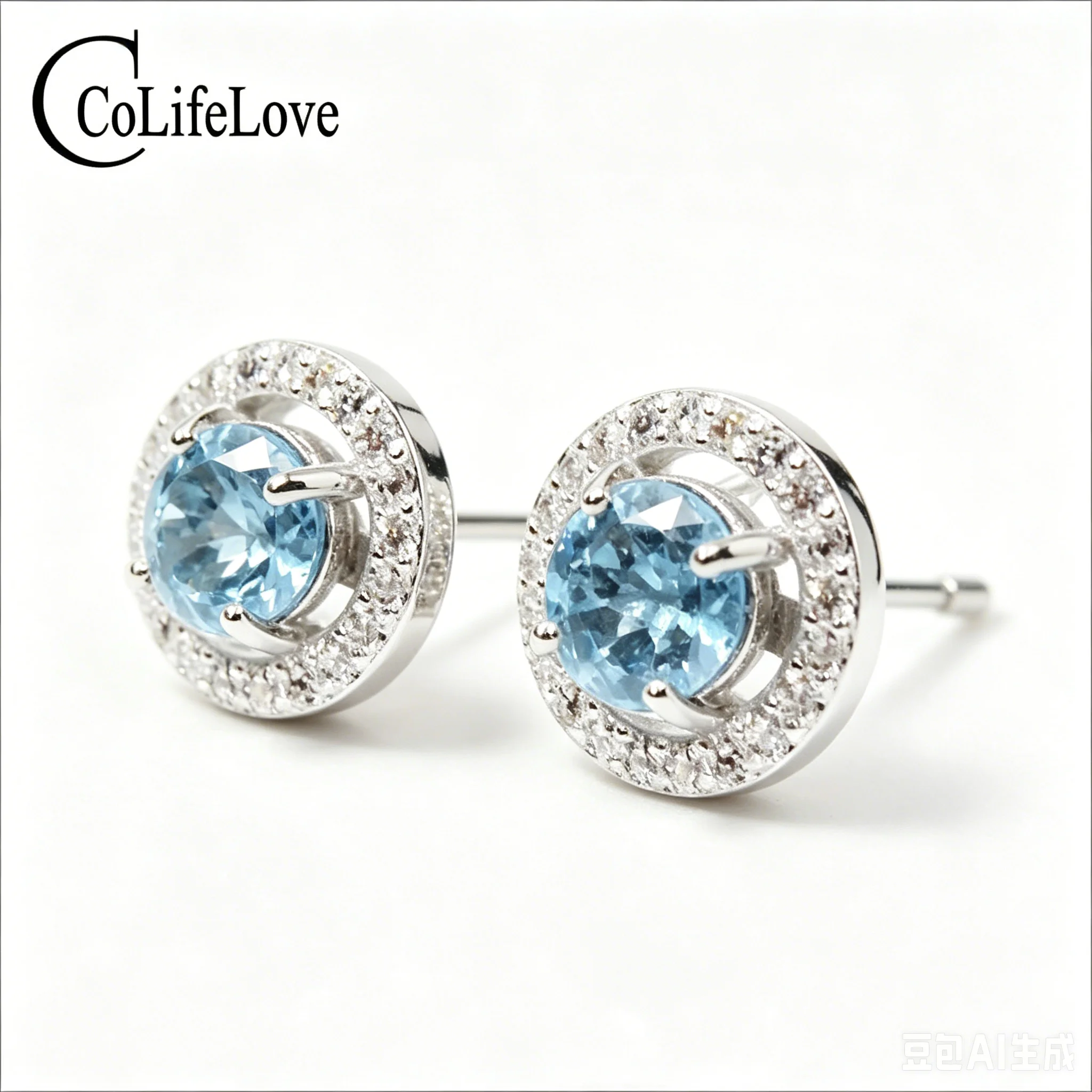 Classic Design 925 Silver Natural Topaz Earrings with Certificate 5mm VVS Grade Topaz Fine Jewelry for Women