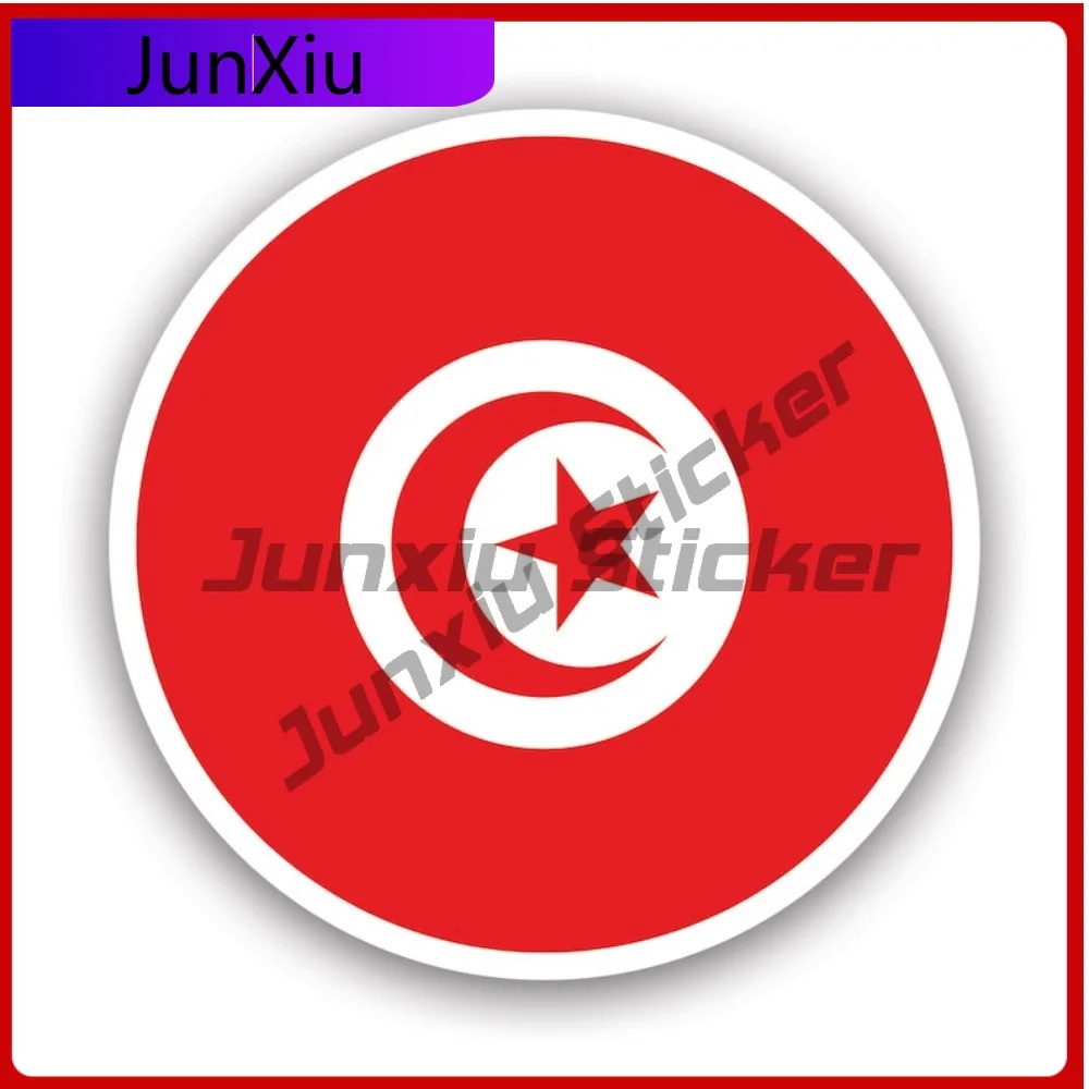 

Round Tunisian Flag Sticker Waterproof Outdoor Cute Bumper Waterproof Vinyl Decal For Air Conditioners Decor Outdoor Unique