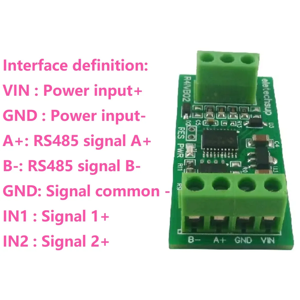 

4-20MA 0-5V 10V RS485 Modbus Collector Module 2ch Highly Integrated (12Bit ADC/Operational Amplifier/Voltage Reference)