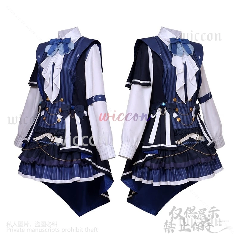 Anime Vtuber Cosplay YouTuber Blanche Fleur Costume Dress Halloween Lolita Gothic Vampire Suit Wigs For Woman Girls Customized