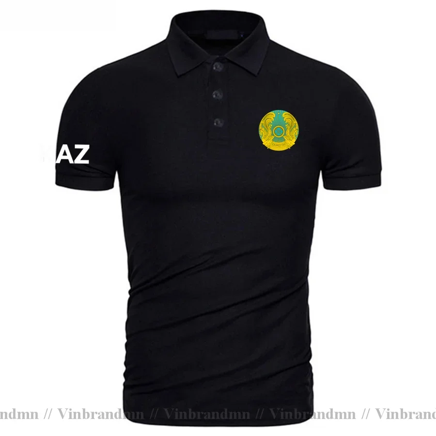 Kazakhstan Kazakh KZ Kazakhstani KAZ Polo shirts Men Classic Brand Country Flag Design 100% Cotton Nation Team Clothing Hot Sale