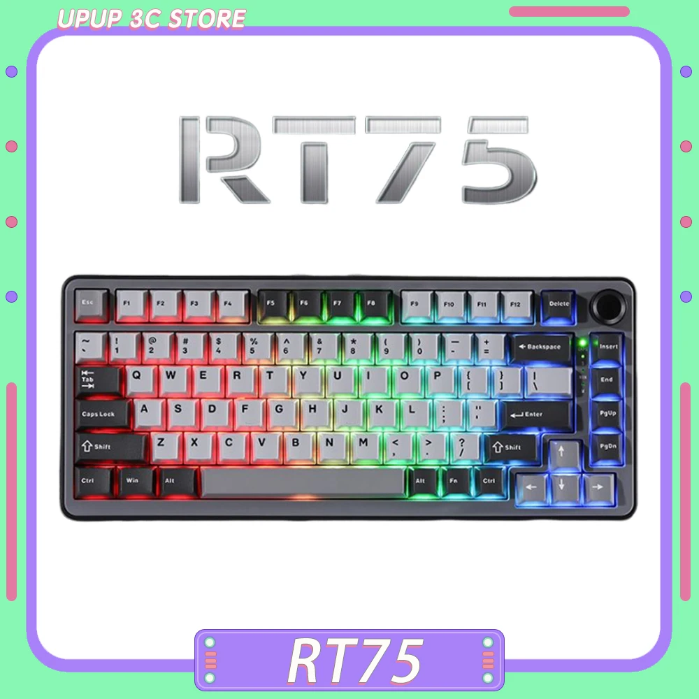 

YUNZII RT75 Magnetic Switch Mechanical Keyboard Wired Gaming Keyboard 82 Keys Hot Swap Custom Keyboard for PC Gamer Accessories