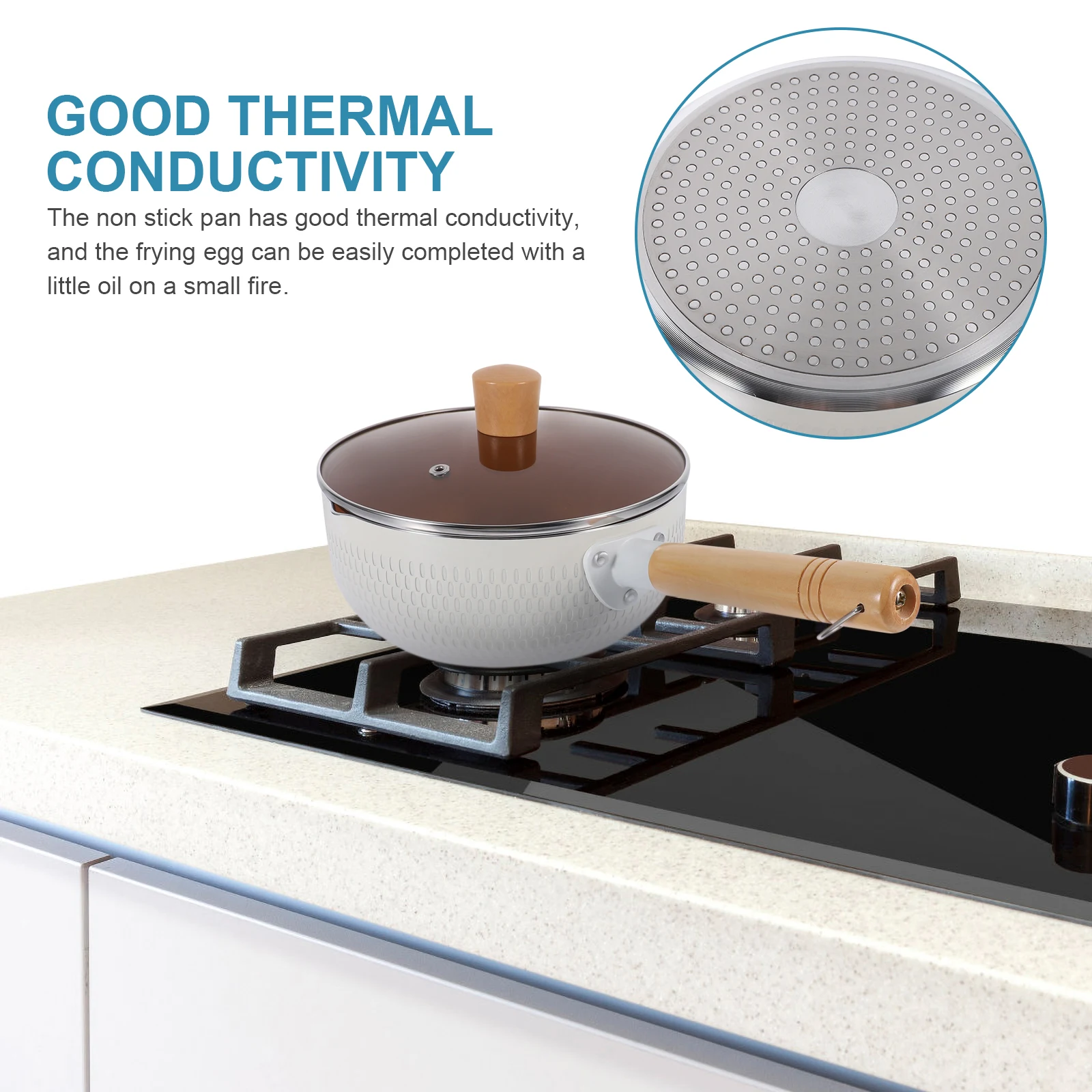 

1Set Maifan Stone Coating Nonstick Saucepan Aluminum Alloy Multipurpose Cooking Noodle Soup Milk Pot with Wooden Handle