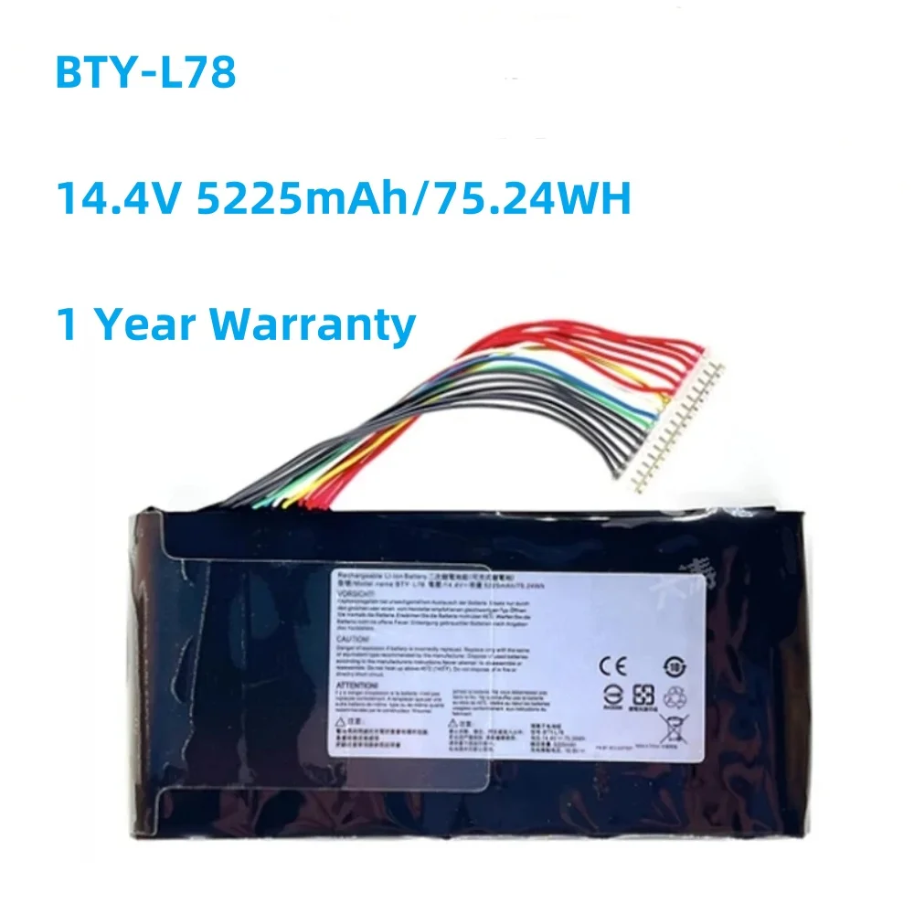 

New BTY-L78 14.4V 5225mAh Laptop Battery For MSI GT62 GT62VR GT80 GT80S GT73 GT73VR GT83 GT83VR GT75 GT75VR MS-1812 MS-1814