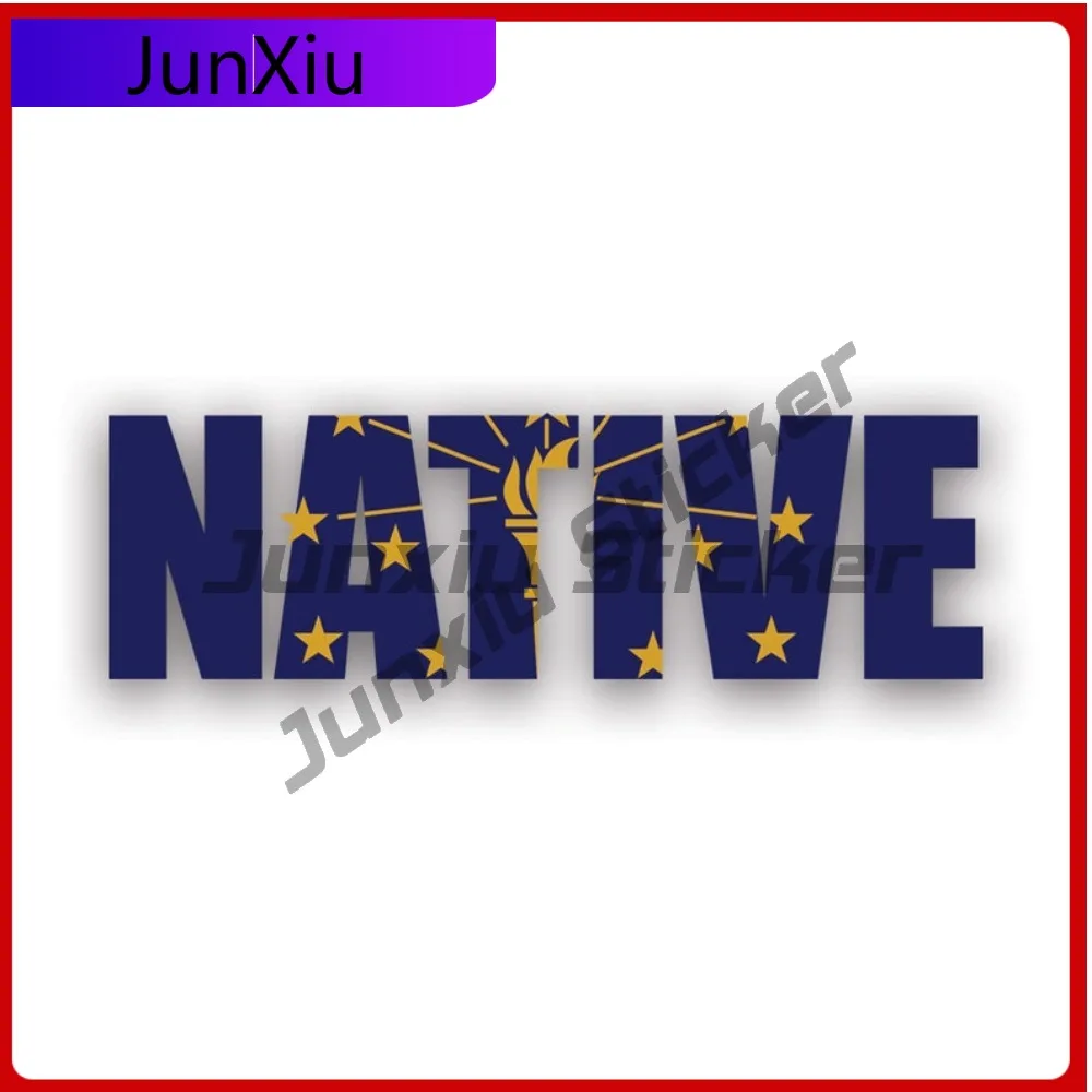 

Stylish Indiana Native Sticker Uv Protected Decalsin Pride Raised Born Local Decal Outdoor Durable Works On Pickup Camper