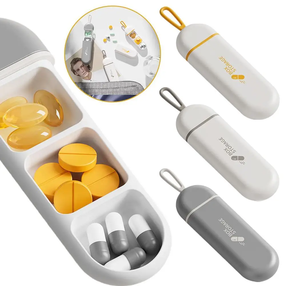 

1pcs Portable Mini Pill Box, Outdoor Travel Pocket-sized Compartmentalized Pill Storage Box with Sealed Moisture-proof Design