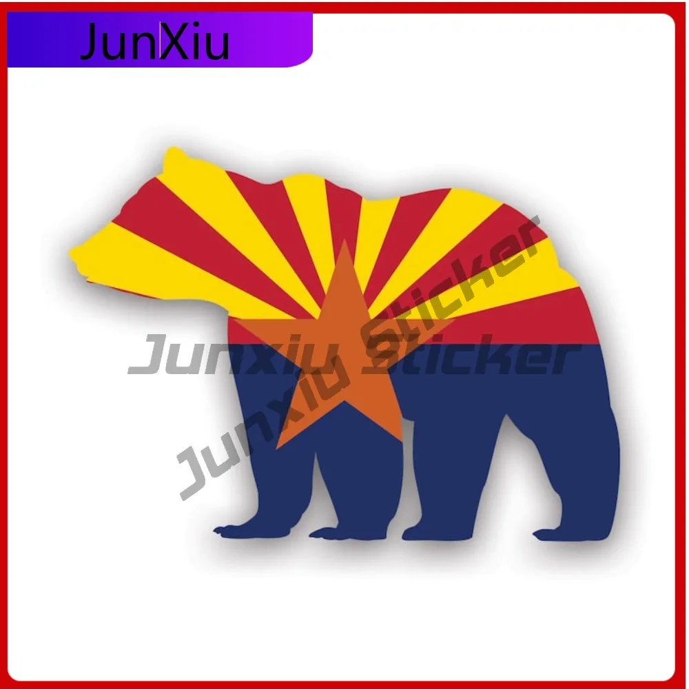

Arizona Bear Flag Sticker Waterproof Outdoor Cute Car Waterproof Vinyl Decal For Motocross Sticker Creative Outdoor High Quality