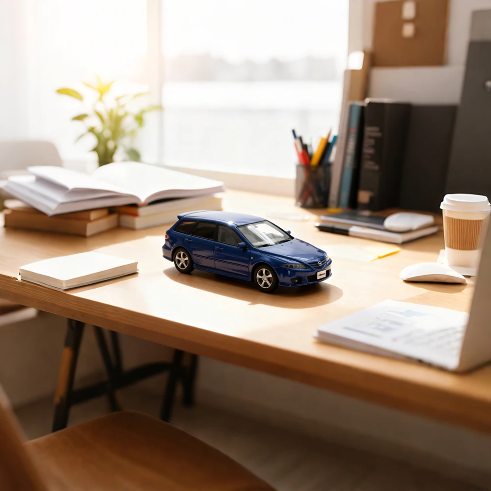 Hi-Story 1/43 modèle de voiture en résine Mazda 6 Wagon 2004 Simulation de haut détail affichage à collectionner modèle de véhicule jouet cadeau décoration