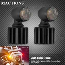 Motorcycle Mini LED Front Rear Turn Signal Brake Light Running Indicator Lamp For Harley Dyna Softail Sportster XL Touring FLHX