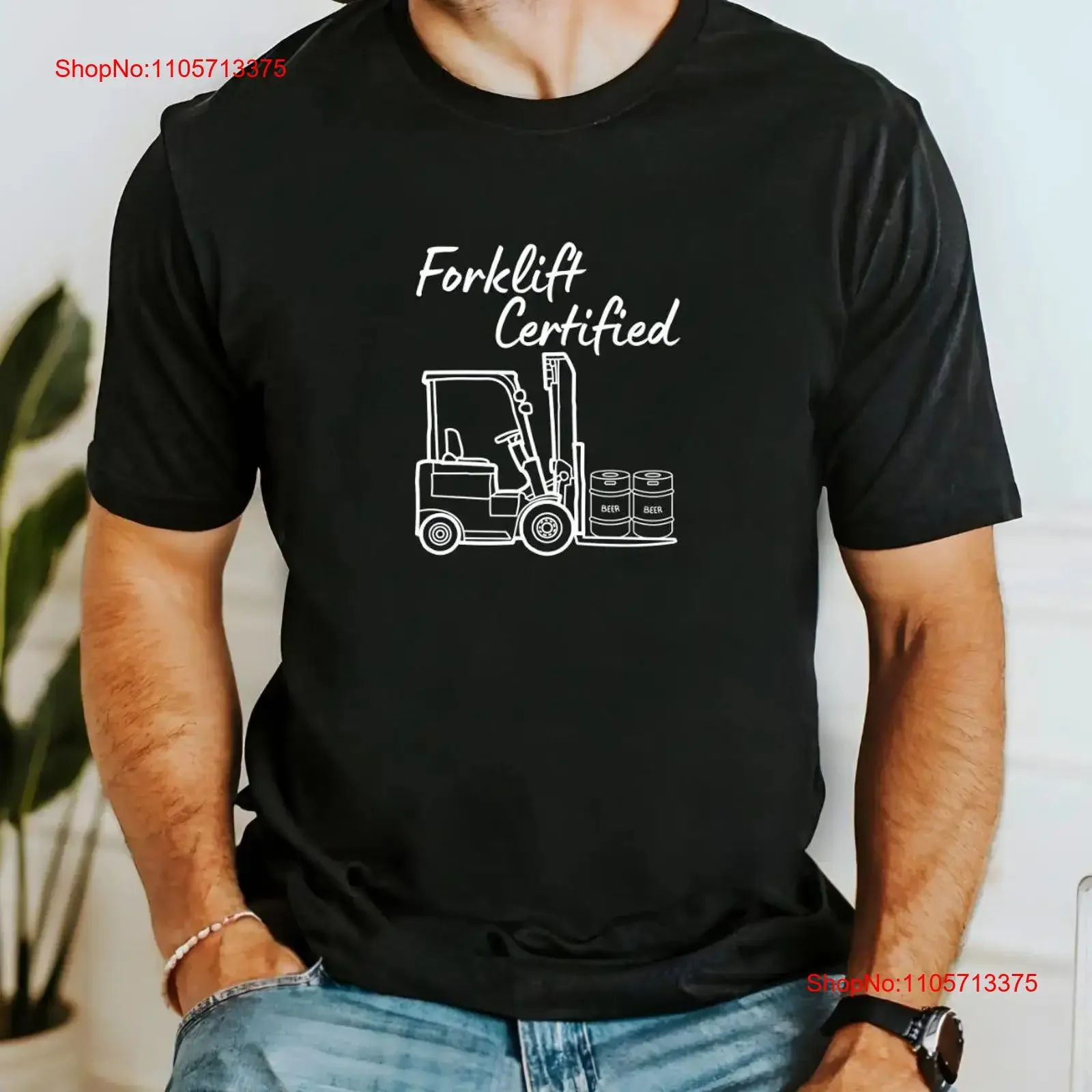 Forklift Certified T Shirt Funny Heavy Equipment Beer Kegs Oddly Specific s For Dad Him vintage Washed Breathable
