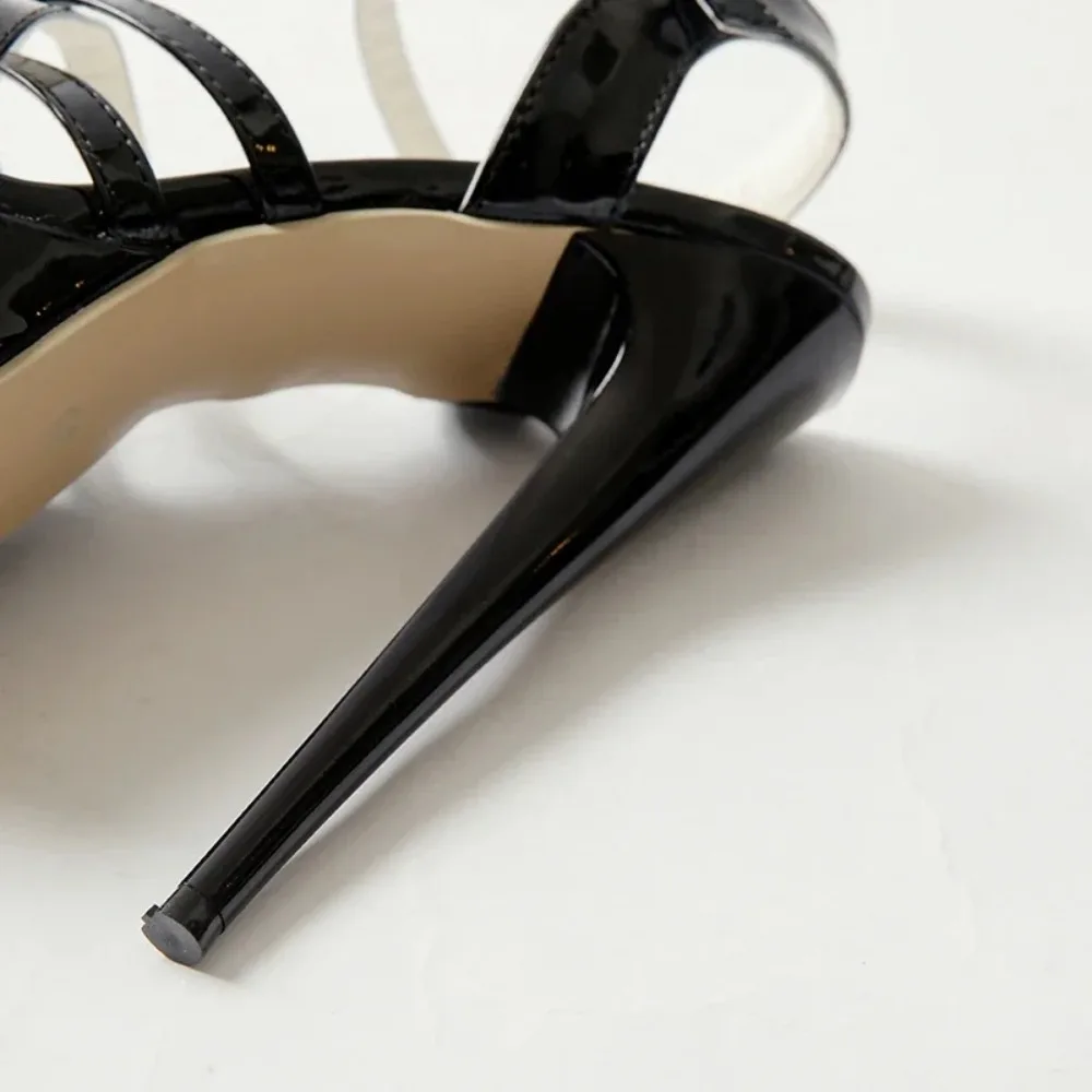 BLXQPYT Thin High Heels Sandals Women Leather Sexy Peep Toe Buckle Strap Dress Party Wedding Platfoam Sandals Big Size 48 018 view 4