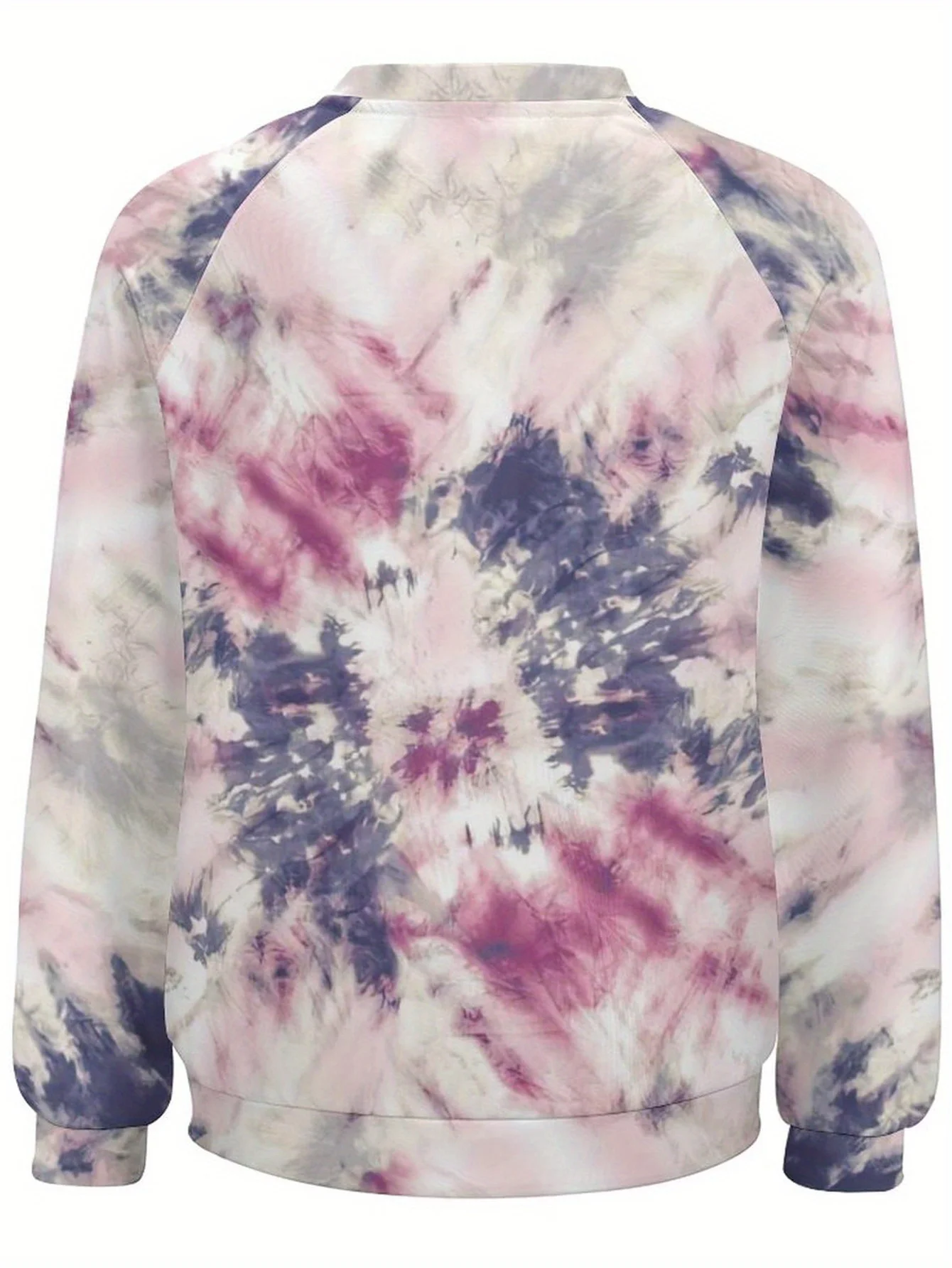 Casual Long-Sleeve Tie-Dye Sweatshirts for Women, Featuring a Loose Off-The-Shoulder Design And Round Neck - view 3