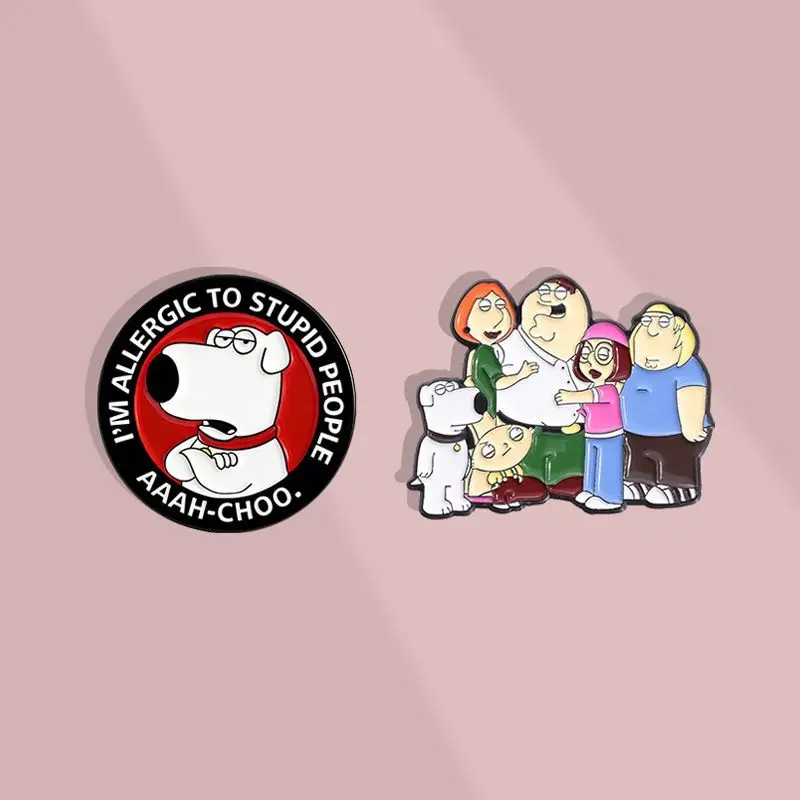 Funny Family Cartoon Enamel Pin, 2‑style Alloy Brooch Badge, Decorative Pin Ornament For Hat Backpack Jacket, Collectible Fashio