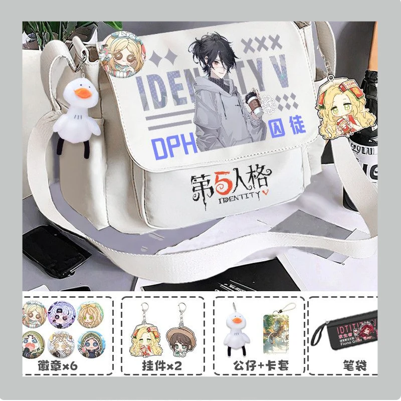 

2025 игра Anime Identity V Cos Фотограф Naiad Qi Shiyi Prisoner Mercenary и т. д. Холщовая учебная сумка с мультяшным принтом Prezzie