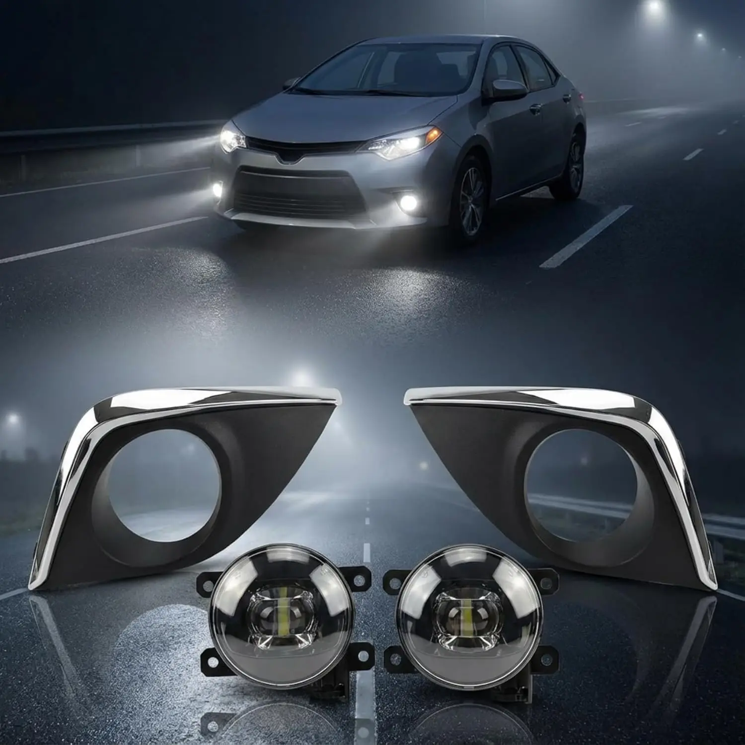 LED Fog Light for Corolla Altis CE ECO L LE 2014 2015 2016 ( Not for SE/S type) Fog lamp Assembly Include Fog Wiring Harness