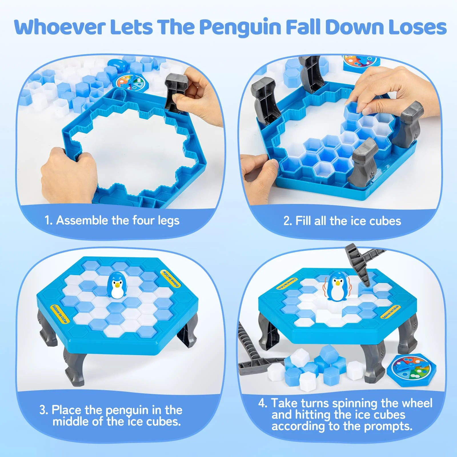 لعبة Save Penguin Ice Breaker - 30+ مكعبات ثلج، سحق وإنقاذ ممتع للأطفال من سن 3 إلى 12، فكرة عائلية وحفلات هدية (لعبة تفاعلية)