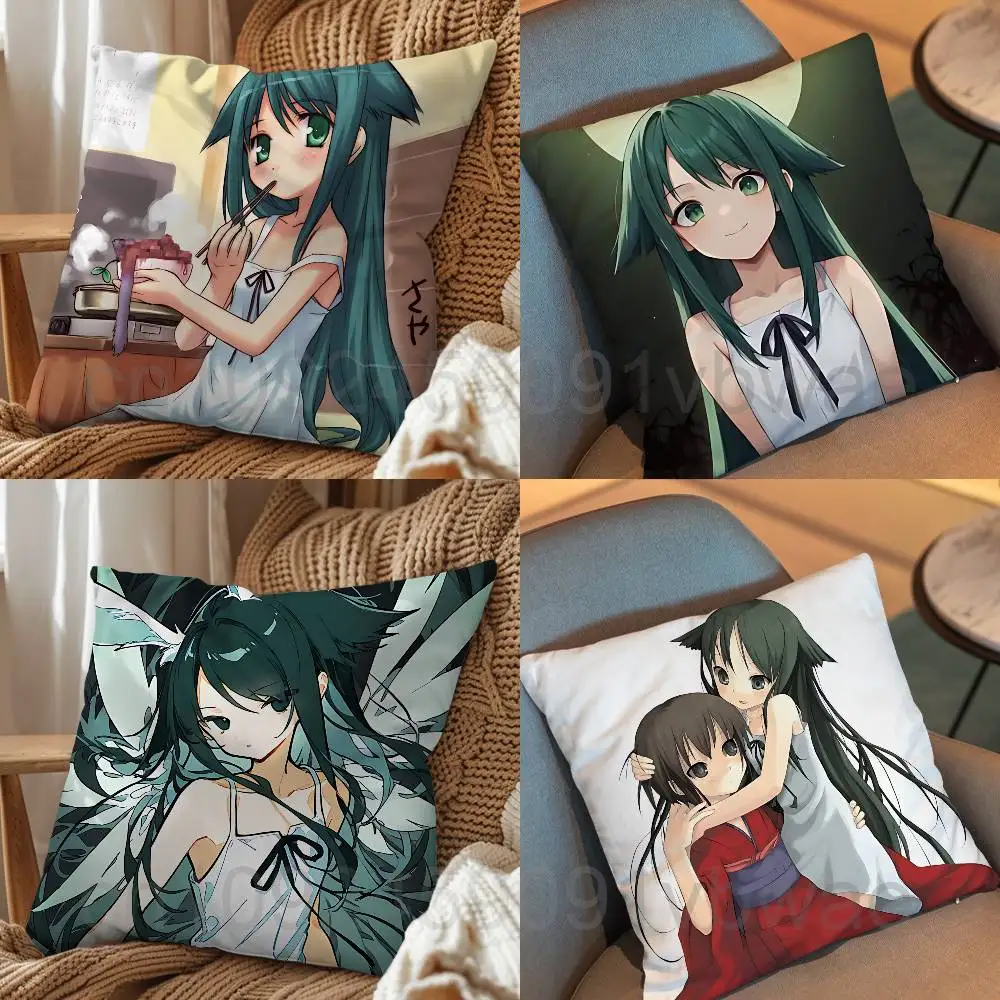 

cute Angel Saya Pillow Case Square Double-Sided Printing Short Plush Sofa Cushion Cover Bedroom Bedside Pillow