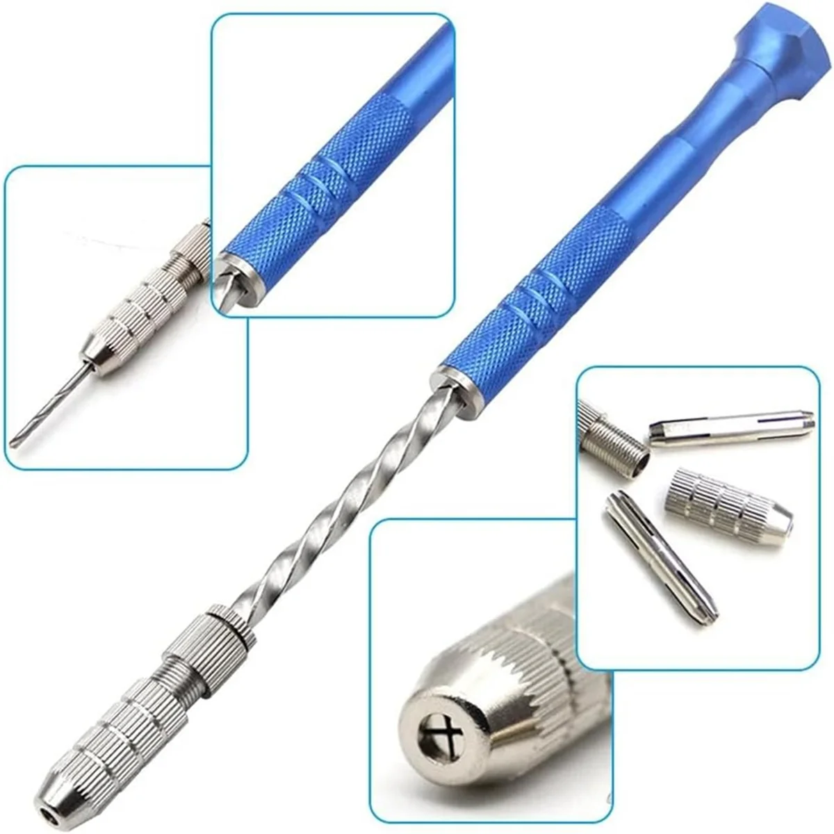 BOFOF Pin Vise Hand Drills Bits Set with 0.5-3 mm Micro-Type Twist Drill Bits
