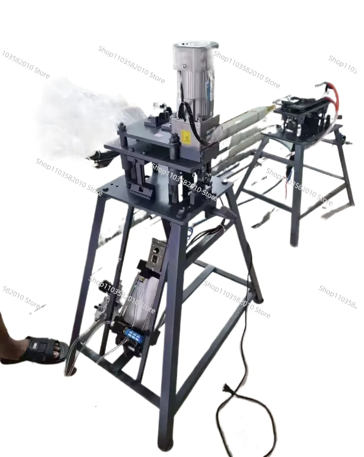 Door frame manual punching and drilling machine for hinge countersink screw hole processing