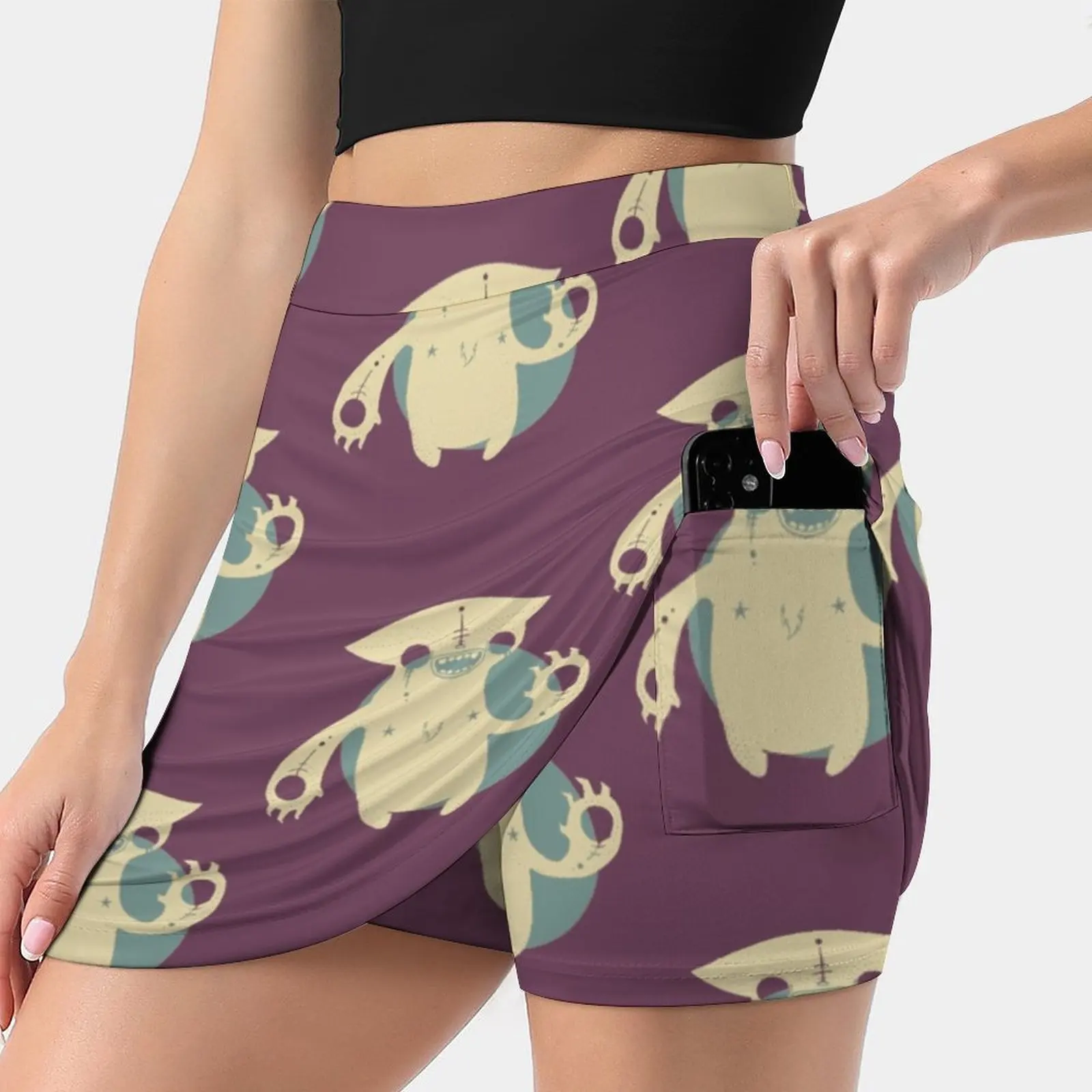 Monster Cat Women's skirt Sport Skort Skirt With Pocket Fashion Korean Style Skirt 4Xl Skirts Cat Monster Cute Striking Quirky