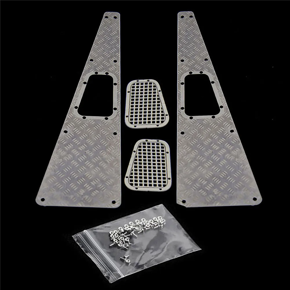Stainless Steel Hood Skid Plate Decorative Sheet W016 RC Upgrade Parts for TRX4 for Land Rover Defender 1/10 Crawler Model Car